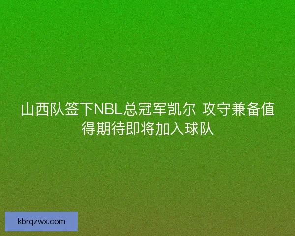 山西队签下NBL总冠军凯尔 攻守兼备值得期待即将加入球队