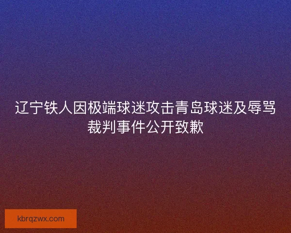 辽宁铁人因极端球迷攻击青岛球迷及辱骂裁判事件公开致歉